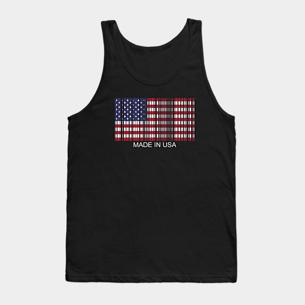 independence day barcode USA flag made in USA Tank Top by Typography Dose